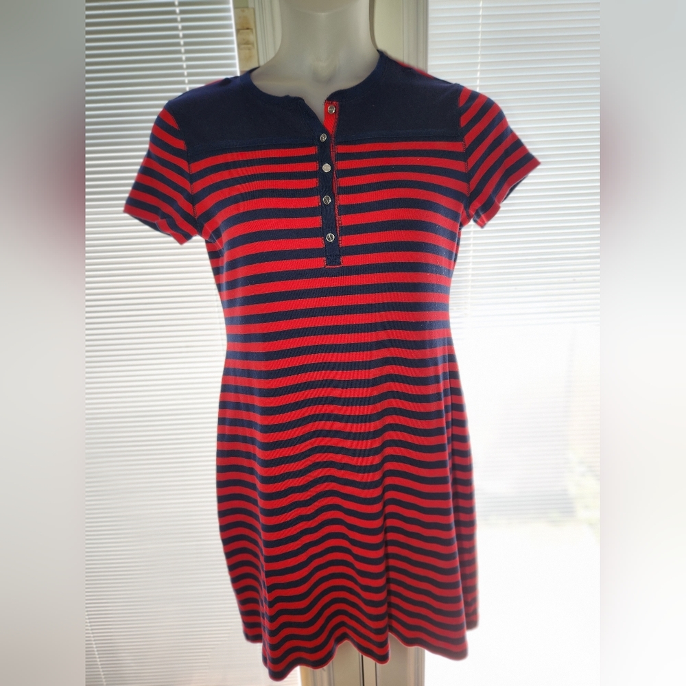 Ladies Chaps Striped Knit Dress